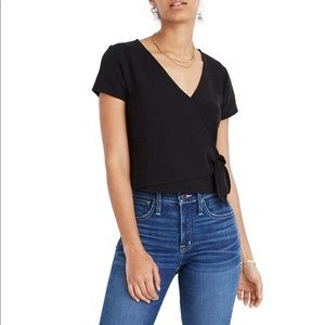 Madewell Texture & Thread Wrap Tie Top (XS) (NWT)